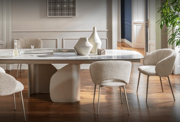 Calligaris Twins design tafel met blad in hout of keramiek - 2